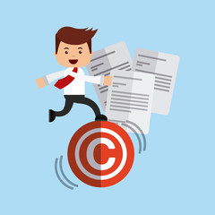 copyright set flat icons vector illustration design