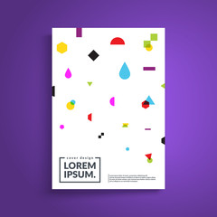 Futuristic minimal cover. Colorful geometric shapes somposition. Applicable for brochure, placards, posters, flyers and banner design. Eps10 vector template.