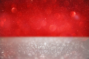 red and silver defocused lights background