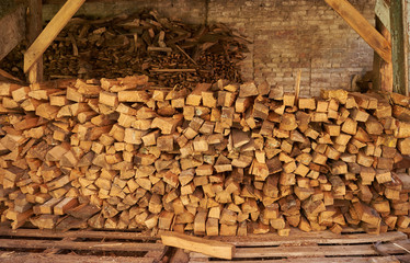 Warehouse of firewood for the stove