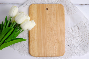 Wooden tray.