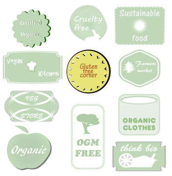 Vegetarian and organic badges