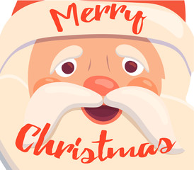 Christmas greeting card with Santa Claus face.