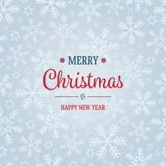Fototapeta na wymiar Snowflake Seamless Pattern with Christmas Greetings