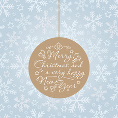 Snowflake Seamless Pattern with Christmas Decoration