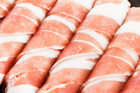 Slices of bacon closeup