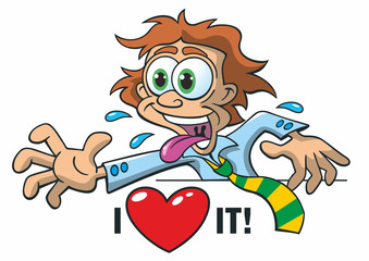 Comic Cartoon I love it gierig wollen