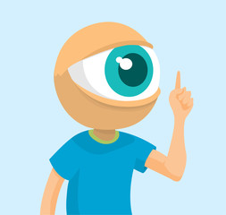 Man with one giant eye as head