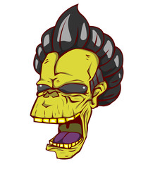 Zombie head vector and illustration. monster in Halloween night