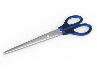 3d illustration of scissors. white background isolated. icon for game web. 