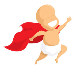 Super hero baby with red cape