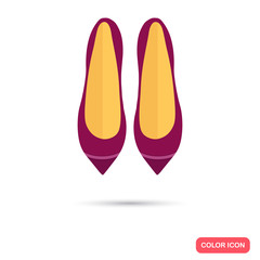 Female shoes color flat icon