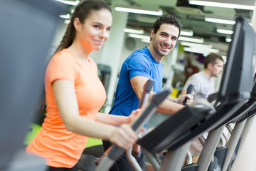 Fototapeta premium Young people in the gym