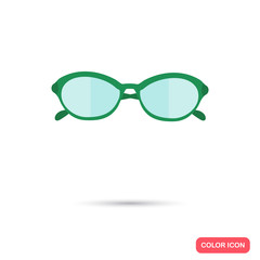 Female vision glasses color flat icon