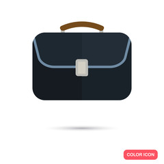 Male business bag color flat icon