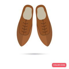 Male shoes pair color flat icon