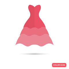 Female pini dinky dress color flat icon