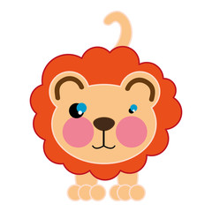lion with brown nose. wild animal cartoon. vector illustration