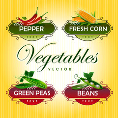 Vegetables. Peas, pepper, corn, beans