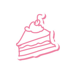 piece of cake sweet dessert bakery draw. vector illustration