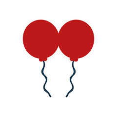 red balloon. party celebration decoration element. vector illustration
