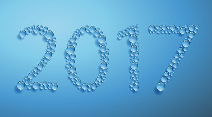 2017 - Carte de vœux - Gouttes Bleues