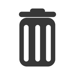 Trash can, rubbish bin or garbage silhouette. vector illustration