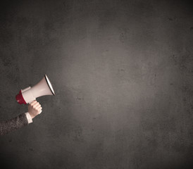 Megaphone on plain background