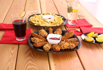 Chicken Grill and French fries on the table