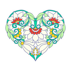 Decorative floral Love Heart for Valentine's Day