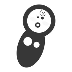 little infant baby cute newborn silhouette. vector illustration