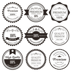Premium label vintage style on dark background. old fashion classic product.