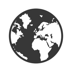 earth planet. world globe map. silhouette. vector illustration