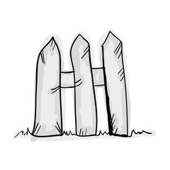 rural exterior fence wooden. draw design. vector illustration