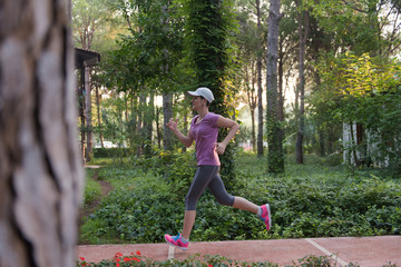 sporty woman jogging