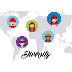 diversity of world cultures vector illustration design