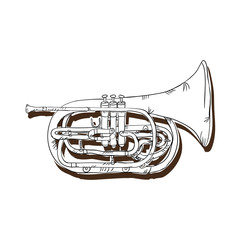 Obraz premium trumpet musical instrument. traditional music element. vector illustration