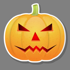 Halloween pumpkin isolated on grey background.