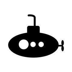 submarine underwater vehicle. nautical transport silhouette. vector illustration