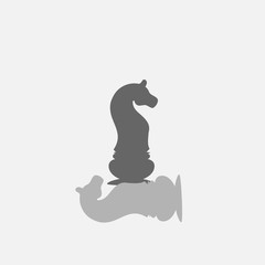 Chess black knight win the white knight . Vector