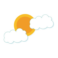 sun and clouds. sunny day weather elements. vector illustration