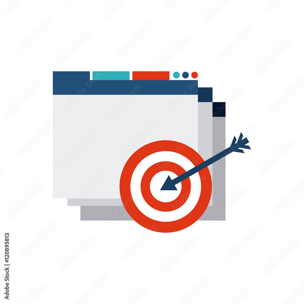 Poster template web page with seo icon vector illustration design