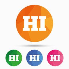 Obraz premium Hindi language sign icon. HI India translation