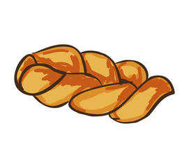 bread bakery food product. drawn design. vector illustration