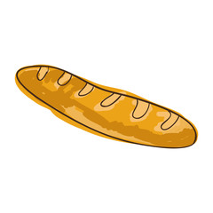 french baguette bread bakery food product. drawn design. vector illustration