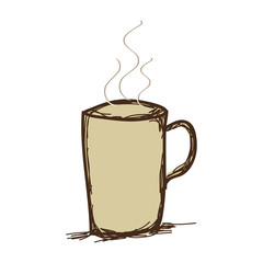 coffee hot mug beverage. caffeine drink. drawn design vector illustration