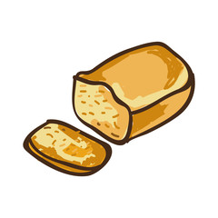bread bakery food product. drawn design. vector illustration