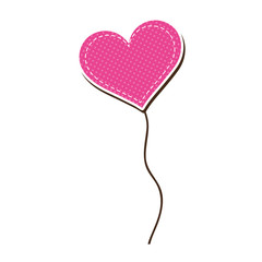 pink balloon heart shape. love romance passion symbol. vector illustration