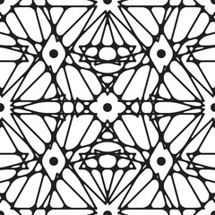 Seamless black and white ornament. Modern stylish geometric pattern with repeating elements