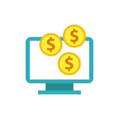 computer desktop monitor with seo icon vector illustration design